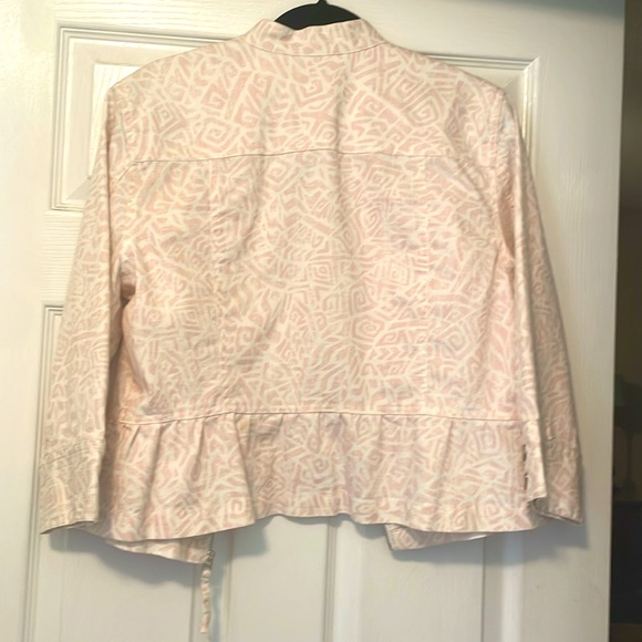 Ruby Rd women pink and white light weigth crop jacket size 14 - Picture 7 of 8
